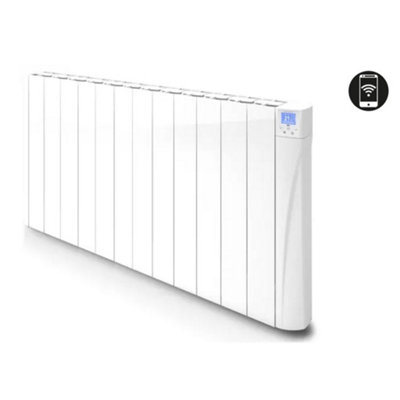 1069mm (W) x 575mm (H) - White Wi-Fi Electric Oil Filled Radiator (Alicante +) - 1320 Watts - Depth 98mm - Heats Up To 13.5m²