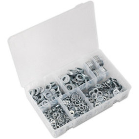 1070 Piece Form A Flat Washer Assortment - M5 to M16 - Partitioned Storage Box