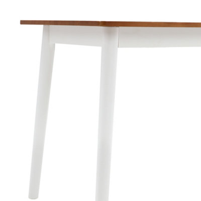 Buy 108 x 65 x 73cm Rectangular Wooden 4 Seater Dining Table with White Legs Kitchen Table at B&Q