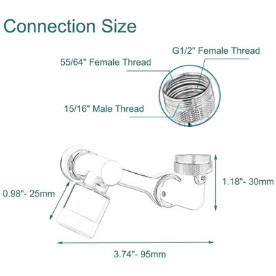 360° Swivel Faucet Extender With 2 Spray Modes - Gold Kitchen & Bathroom Sink Aerator