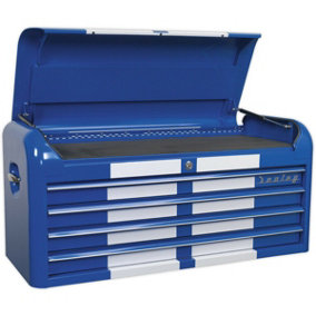 1080 x 450 x 495mm RETRO BLUE 4 Drawer Topchest Tool Chest Lockable Storage