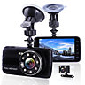 1080P HD DUAL LENS DASH CAMERA WITH FRONT AND REAR CAMERA AND 4" LCD SCREEN