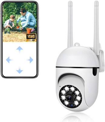1080p WiFi Outdoor Camera, PTZ, Color Night Vision, 2-Way Audio