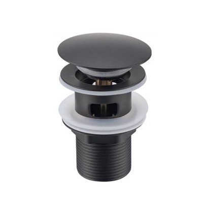 B&Q Matte Black Freestanding Bathtub Drain Stopper, Fits Most Bathtubs, Compatible With Drain Connection Kits