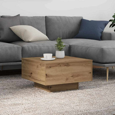 Berkfield Coffee Table With Led Lights Artisan Oak 55X55X31 Cm from B&Q