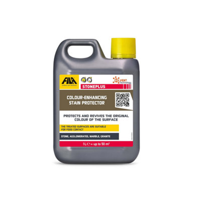 B&Q Fila - Stoneplus Stone Sealer - Ideal For Patio Stone, Marble, Granite, & Agglomerates 1L