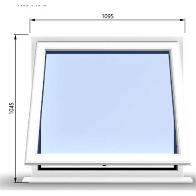 1095mm (W) x 1045mm (H) PVCu StormProof Window - 1 Opening Window- 70mm Cill - Chrome Handles - Toughened Safety Glass - White