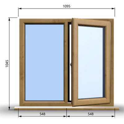 1095mm (W) x 1045mm (H) Wooden Stormproof Window - 1/2 Right Opening ...