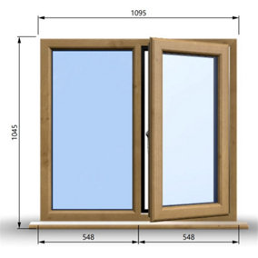 1095mm (W) x 1045mm (H) Wooden Stormproof Window - 1/2 Right Opening Window - Toughened Safety Glass