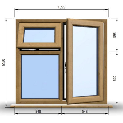 1095mm (W) x 1045mm (H) Wooden Stormproof Window - 1 Opening Window ...