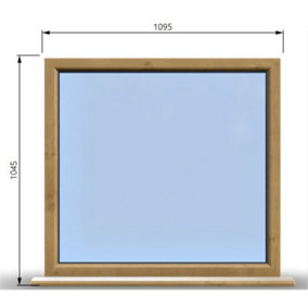 1095mm (W) x 1045mm (H) Wooden Stormproof Window - 1 Window (NON Opening) - Toughened Safety Glass