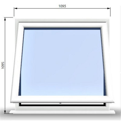 1095mm (W) x 1095mm (H) PVCu StormProof Window - 1 Opening Window- 70mm Cill - Chrome Handles - Toughened Safety Glass - White