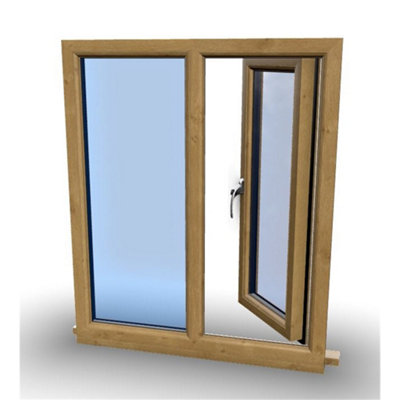 1095mm (W) x 1095mm (H) Wooden Stormproof Window - 1/2 Left Opening Window - Toughened Safety Glass - 4