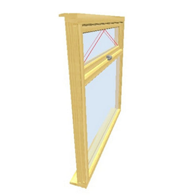 1095mm (W) x 1095mm (H) Wooden Stormproof Window - 1 Top Opening Window -Toughened Safety Glass - 3