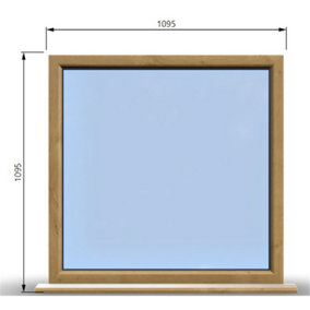 1095mm (W) x 1095mm (H) Wooden Stormproof Window - 1 Window (NON Opening) - Toughened Safety Glass