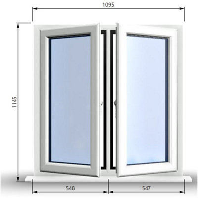 1095mm (W) x 1145mm (H) PVCu StormProof Casement Window - 2 Central ...