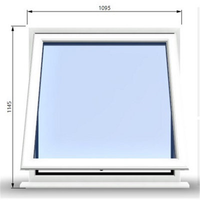 1095mm (W) x 1145mm (H) PVCu StormProof Window - 1 Opening Window- 70mm Cill - Chrome Handles - Toughened Safety Glass - White