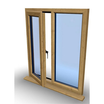 1095mm (W) x 1145mm (H) Wooden Stormproof Window - 1/2 Left Opening Window - Toughened Safety Glass