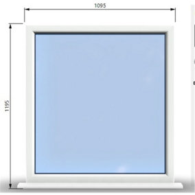 1095mm (W) x 1195mm (H) PVCu StormProof Window - 1 Non Opening Window - Toughened Safety Glass - White