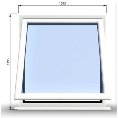1095mm (W) x 1195mm (H) PVCu StormProof Window - 1 Opening Window- 70mm Cill - Chrome Handles - Toughened Safety Glass - White