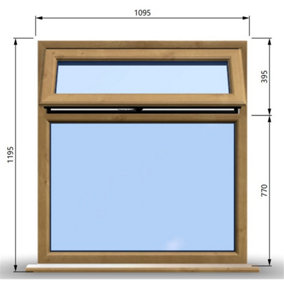 1095mm (W) x 1195mm (H) Wooden Stormproof Window - 1 Top Opening Window -Toughened Safety Glass