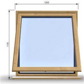 1095mm (W) x 1195mm (H) Wooden Stormproof Window - 1 Window (Opening) - Toughened Safety Glass
