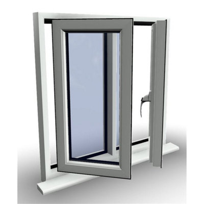 1095mm (W) x 1245mm (H) PVCu Flush Casement Window - 2 Central Opening Windows - White Internal & External - 5
