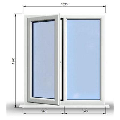 1095mm (W) x 1245mm (H) PVCu StormProof Casement Window - 1 LEFT ...