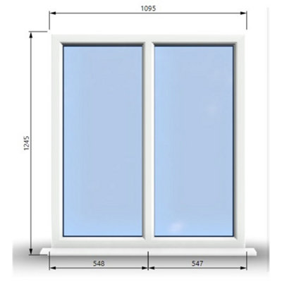 1095mm (W) x 1245mm (H) PVCu StormProof Casement Window - 2 Vertical ...