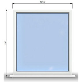 1095mm (W) x 1245mm (H) PVCu StormProof Window - 1 Non Opening Window - Toughened Safety Glass - White