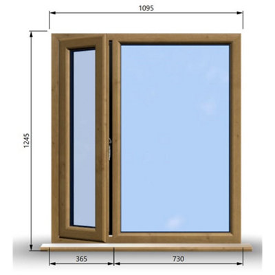 1095mm (W) x 1245mm (H) Wooden Stormproof Window - 1/3 Left Opening ...