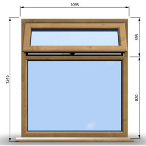 1095mm (W) x 1245mm (H) Wooden Stormproof Window - 1 Top Opening Window -Toughened Safety Glass