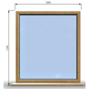 1095mm (W) x 1245mm (H) Wooden Stormproof Window - 1 Window (NON Opening) - Toughened Safety Glass