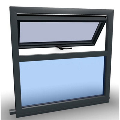 1095mm (W) x 895mm (H) Aluminium Casement Window - 1 Top Opening Window - Anthracite Internal & External - 8