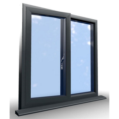 1095mm (W) x 895mm (H) Aluminium Flush Casement - 1 Left Opening Window - Anthracite Internal & External - 7