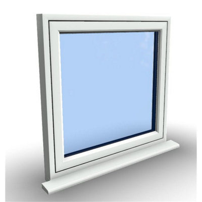 1095mm (W) x 895mm (H) PVCu Flush Casement Window - 1 Non Opening Window  - White Internal & External - 7