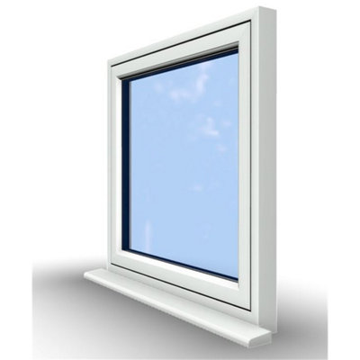 1095mm (W) x 895mm (H) PVCu Flush Casement Window - 1 Non Opening Window  - White Internal & External - 8