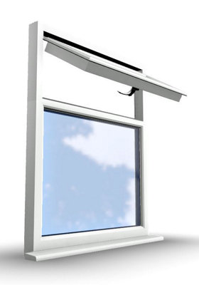1095mm (W) x 895mm (H) PVCu StormProof Casement Window - 1 Top Opening Window - 70mm Cill - Chrome Handles -  White - 5
