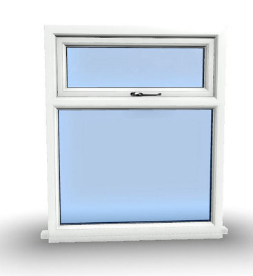 1095mm (W) x 895mm (H) PVCu StormProof Casement Window - 1 Top Opening Window - 70mm Cill - Chrome Handles -  White - 8