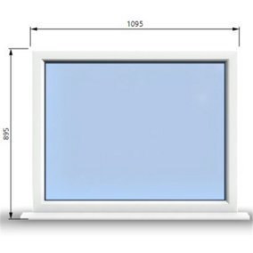 1095mm (W) x 895mm (H) PVCu StormProof Window - 1 Non Opening Window - Toughened Safety Glass - White