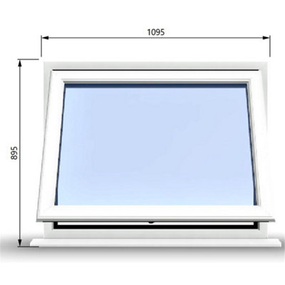 1095mm (W) x 895mm (H) PVCu StormProof Window - 1 Opening Window- 70mm Cill - Chrome Handles - Toughened Safety Glass - White