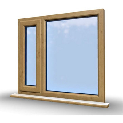 1095mm (W) x 895mm (H) Wooden Stormproof Window - 1/3 Left Opening Window - Toughened Safety Glass - 6