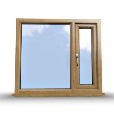 1095mm (W) x 895mm (H) Wooden Stormproof Window - 1/3 Left Opening Window - Toughened Safety Glass - 7