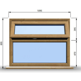 1095mm (W) x 895mm (H) Wooden Stormproof Window - 1 Top Opening Window -Toughened Safety Glass