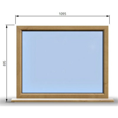 1095mm (W) x 895mm (H) Wooden Stormproof Window - 1 Window (NON Opening) - Toughened Safety Glass