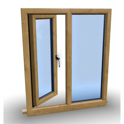 1095mm (W) x 945mm (H) Wooden Stormproof Window - 1/2 Right Opening Window - Toughened Safety Glass - 7