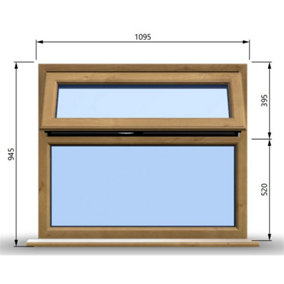 1095mm (W) x 945mm (H) Wooden Stormproof Window - 1 Top Opening Window -Toughened Safety Glass