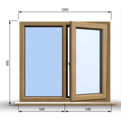 1095mm (W) x 995mm (H) Wooden Stormproof Window - 1/2 Right Opening ...