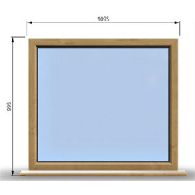 1095mm (W) x 995mm (H) Wooden Stormproof Window - 1 Window (NON Opening) - Toughened Safety Glass