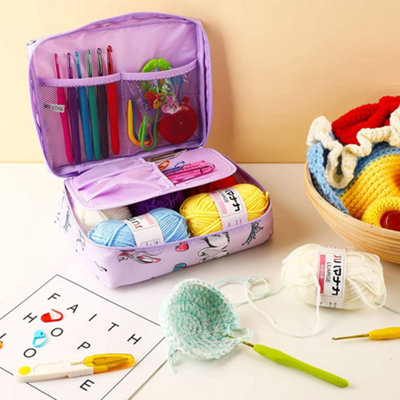 109Pcs Crochet Hook Set 5 Rolls Yarn Knitting Needles Kit for